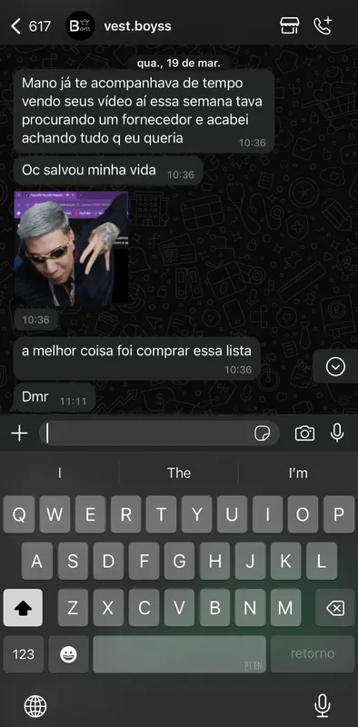 Print de conversa: cliente contando que encontrou tudo que precisava na lista e comprou
